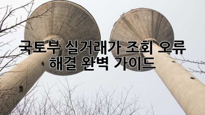 국토부 실거래가 조회: 오류 해결 완벽 가이드