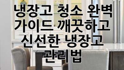 냉장고 청소 완벽 가이드: 깨끗하고 신선한 냉장고 관리법